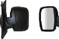 Peugeot Expert Van [07-16] Complete Cable Adjust Wing Mirror Unit - Black [single piece glass]